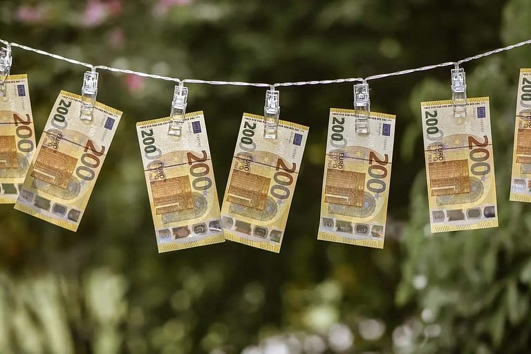 money hanging to dry